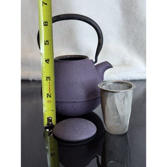 Roji NANBU IRON STUDIO Cast Iron Mini Teapot Black / Purple Tea Infuser 12 oz - Picture 8 of 9